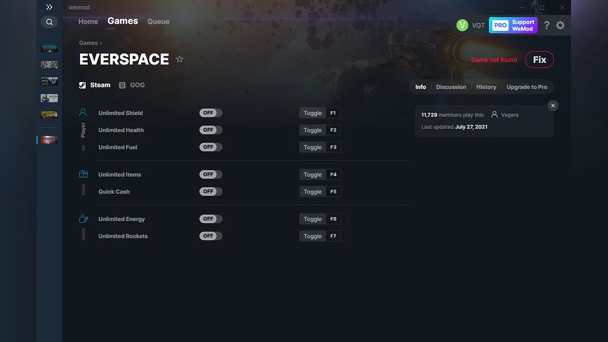 Everspace — Трейнер (+7) от 27.07.2021 [WeMod]