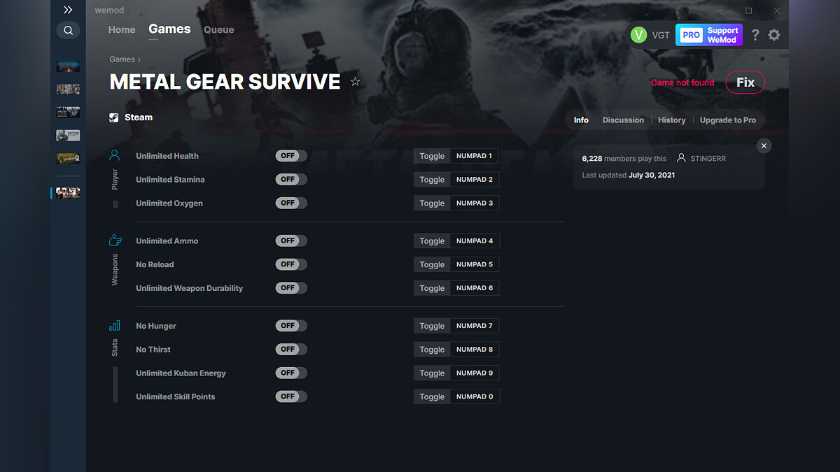 Metal Gear Survive — Трейнер (+10) от 30.07.2021 [WeMod]