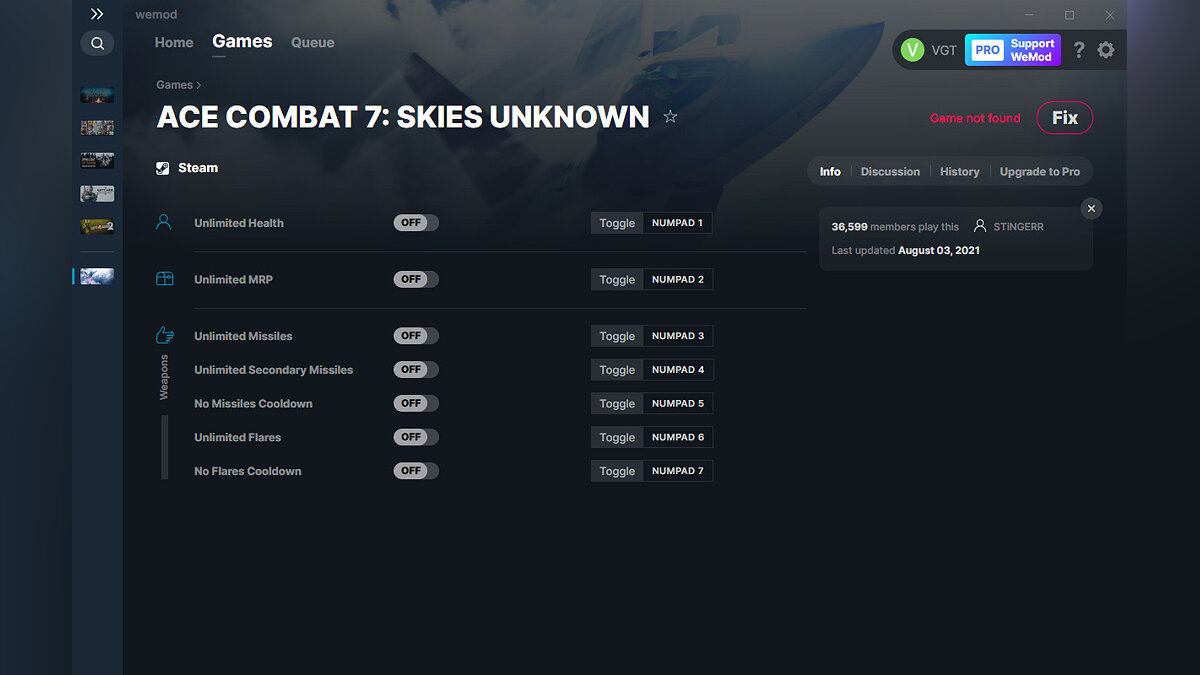 Ace Combat 7: Skies Unknown — Трейнер (+7) от 03.08.2021 [WeMod]