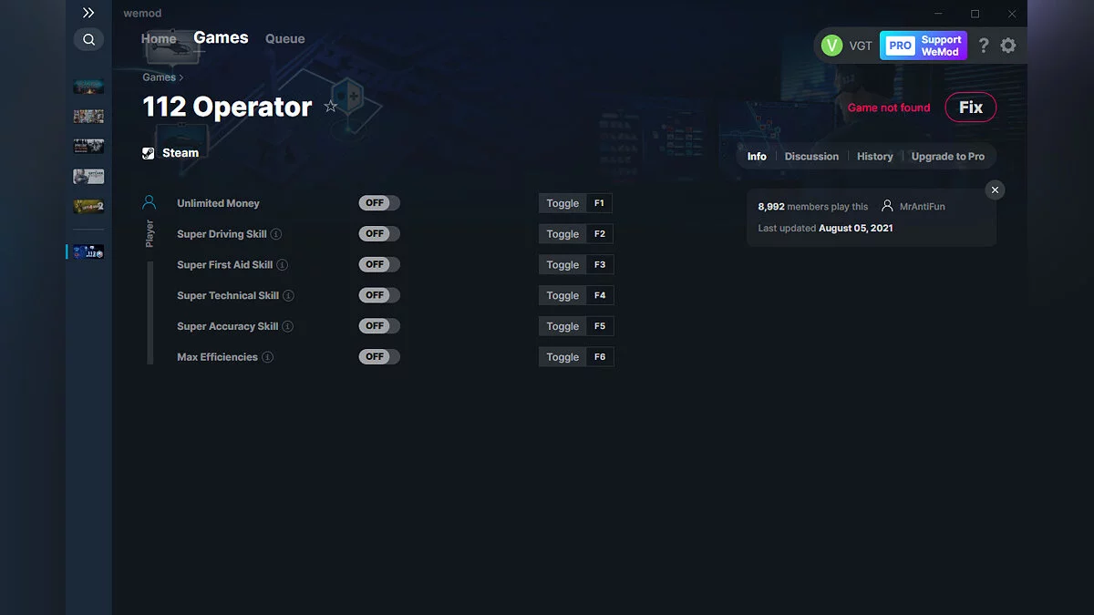 112 Operator — Трейнер (+6) от 05.08.2021 [WeMod]