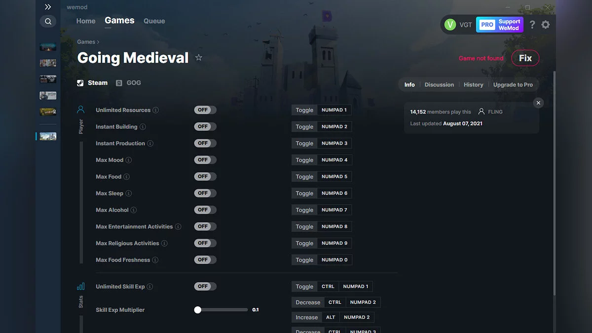 Going Medieval — Трейнер (+13) от 07.08.2021 [WeMod]