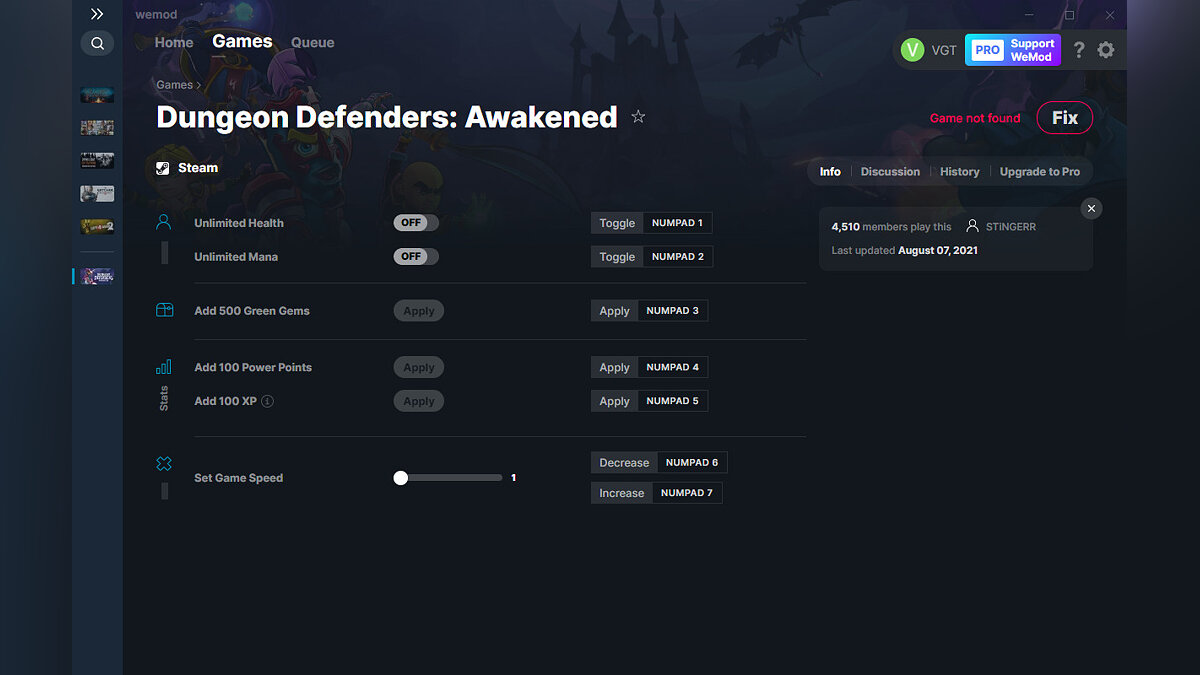 Dungeon Defenders: Awakened — Трейнер (+6) от 07.08.2021 [WeMod]