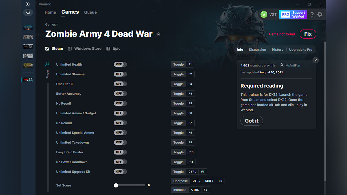 Zombie Army 4: Dead War — Трейнер (+13) от 10.08.2021 [WeMod]