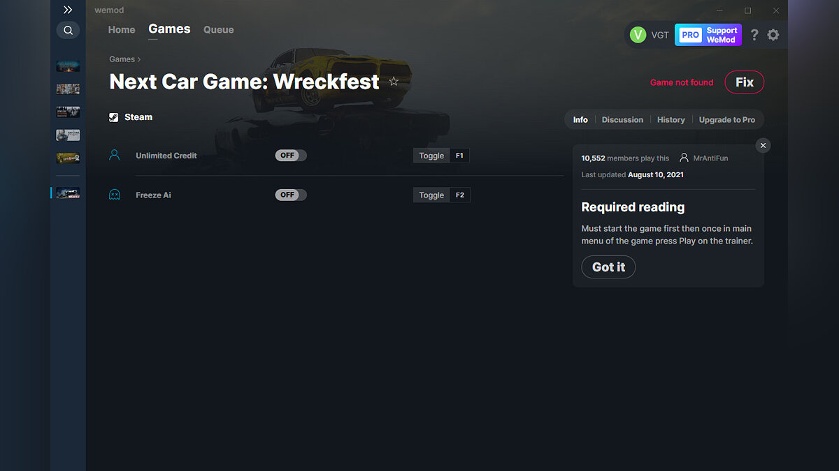 Wreckfest — Трейнер (+2) от 10.08.2021 [WeMod]