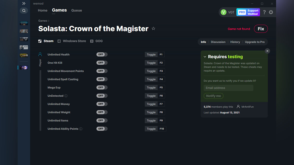 Solasta: Crown of the Magister — Трейнер (+10) от 13.08.2021 [WeMod]