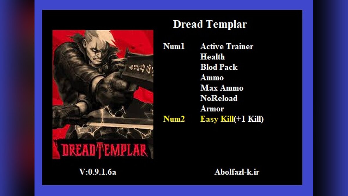 Dread Templar — Трейнер (+17) [0.9.1.6a]