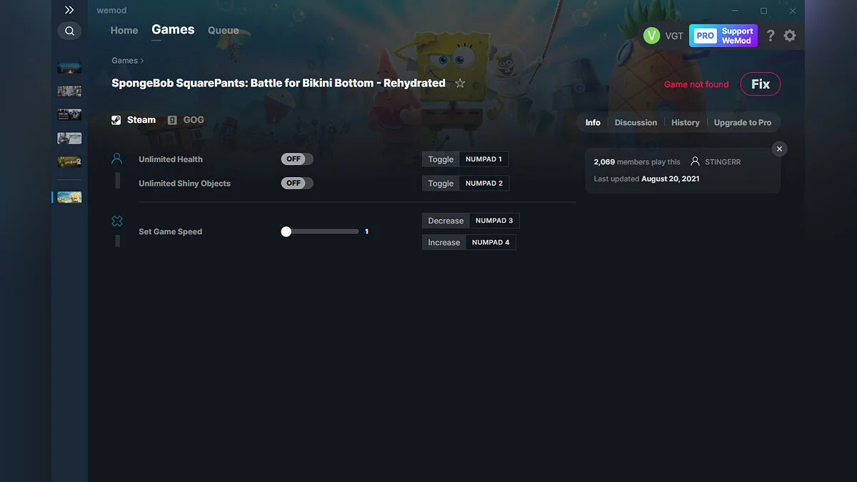 SpongeBob SquarePants: Battle for Bikini Bottom - Rehydrated — Трейнер (+3) от 20.08.2021 [WeMod]