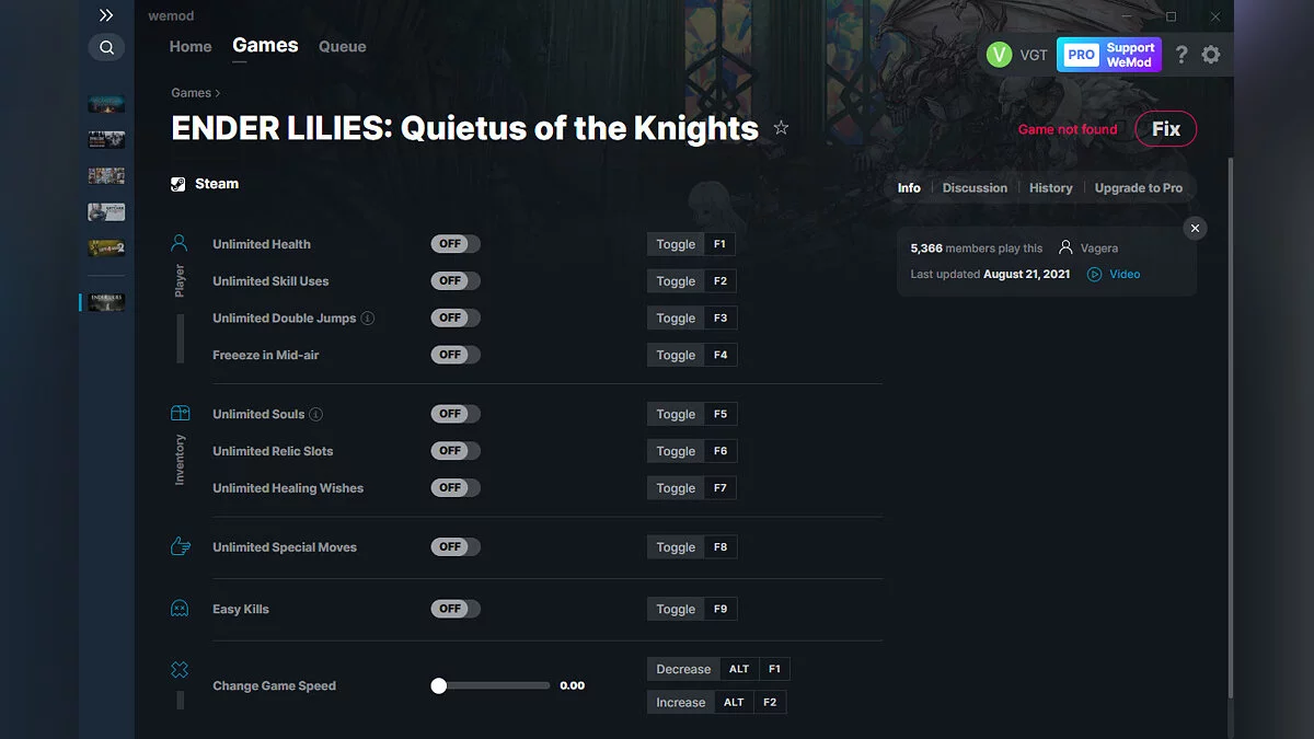 Ender Lilies: Quietus of the Knights — Трейнер (+10) от 21.08.2021 [WeMod]