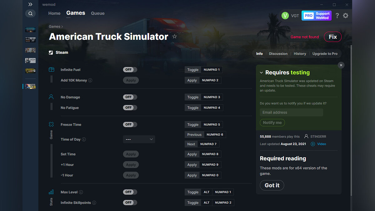 American Truck Simulator — Трейнер (+11) от 23.08.2021 [WeMod]