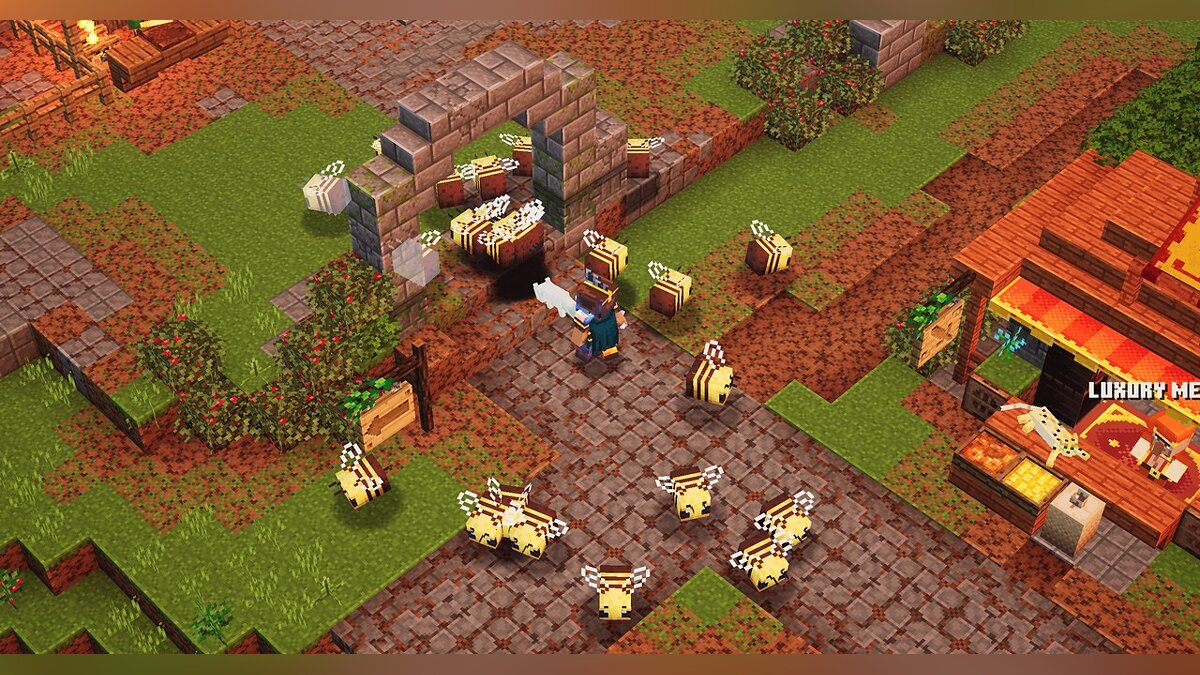 Minecraft Dungeons — Пчелиный рой в лагере