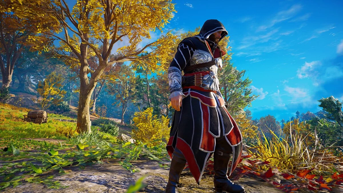 Assassin&#039;s Creed Valhalla — Черно-красный костюм Эцио