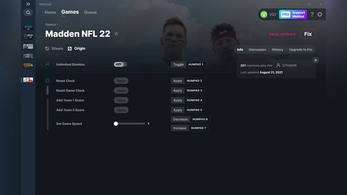 Madden NFL 22 — Трейнер (+6) от 21.08.2021 [WeMod]