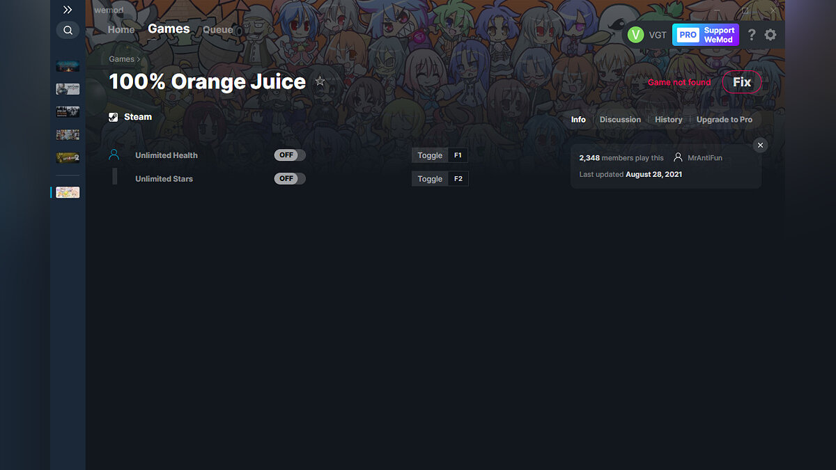 100% Orange Juice — Трейнер (+2) от 28.08.2021 [WeMod]