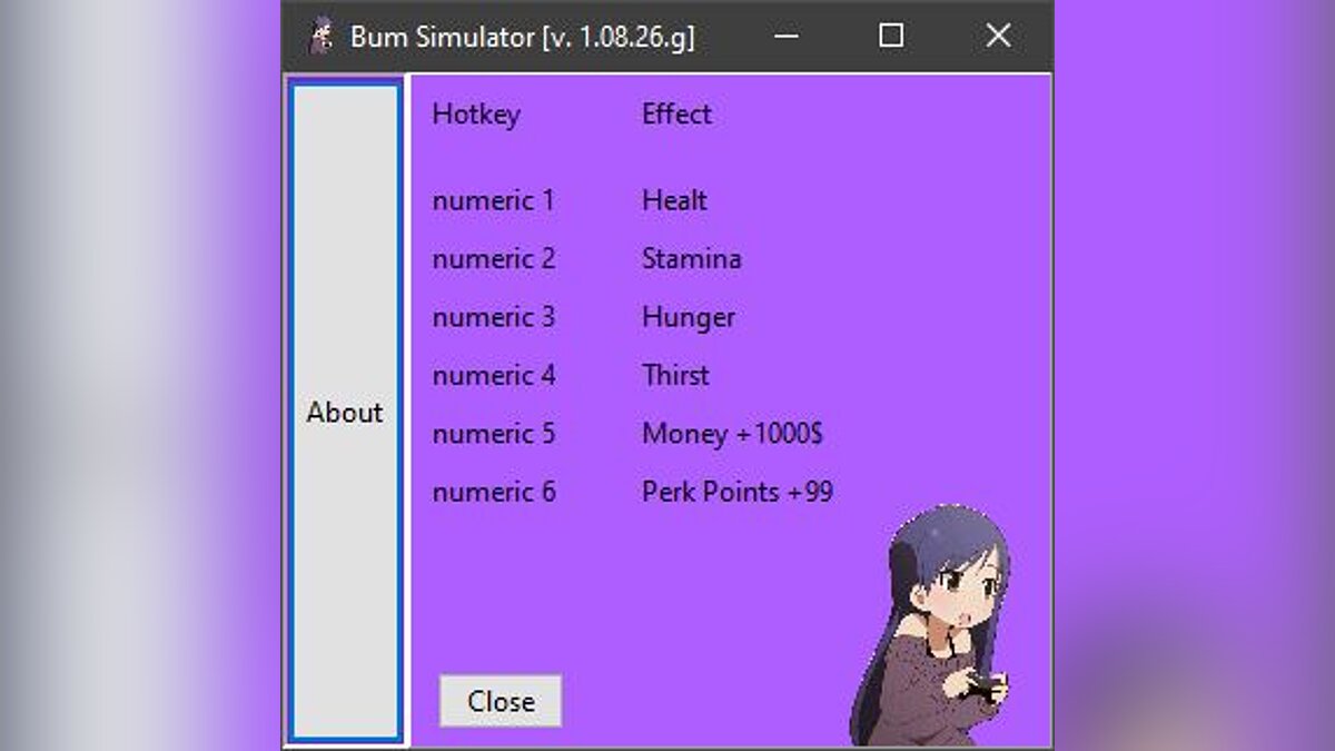 Bum Simulator — Трейнер (+6) [v. 1.08.26.g]