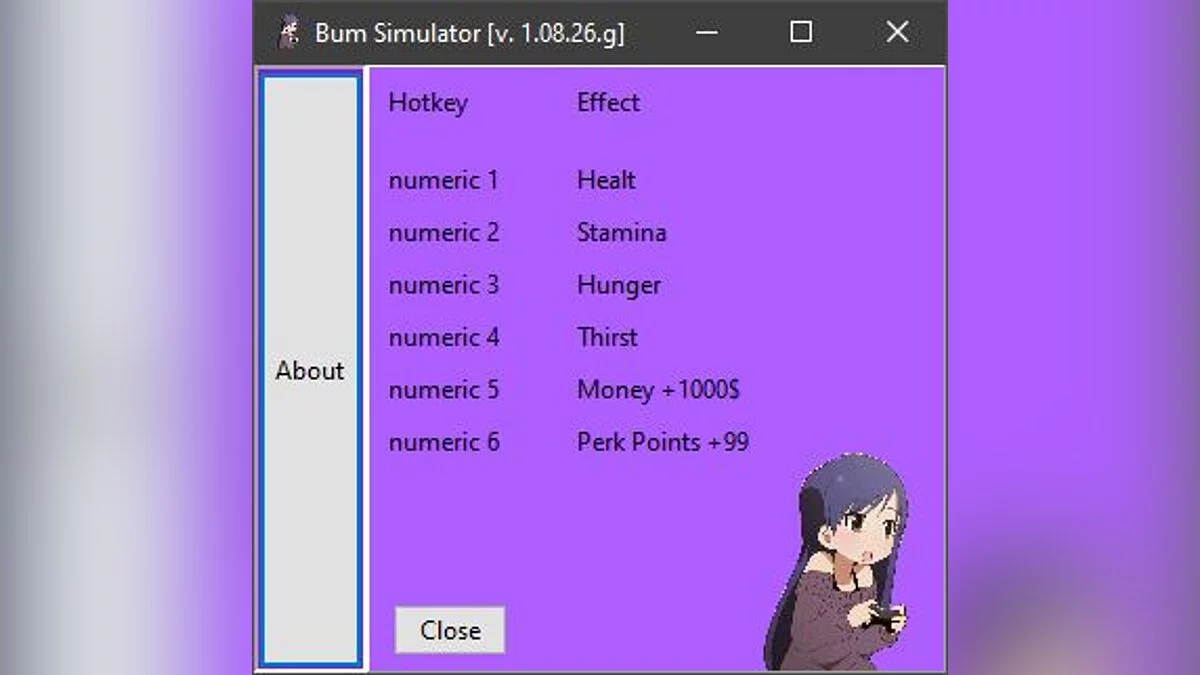 Bum Simulator — Трейнер (+6) [v. 1.08.26.g]