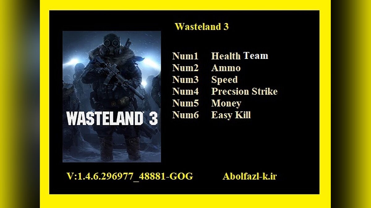 Wasteland 3 — Трейнер (+6) [1.4.6.296977_48881]