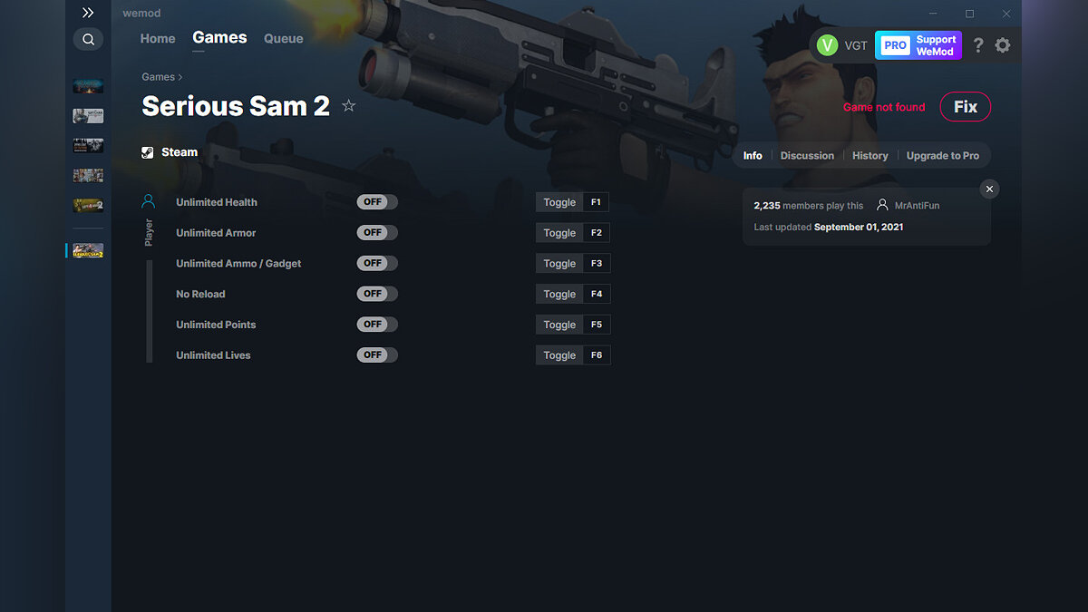 Serious Sam 2 — Трейнер (+6) от 01.09.2021 [WeMod]