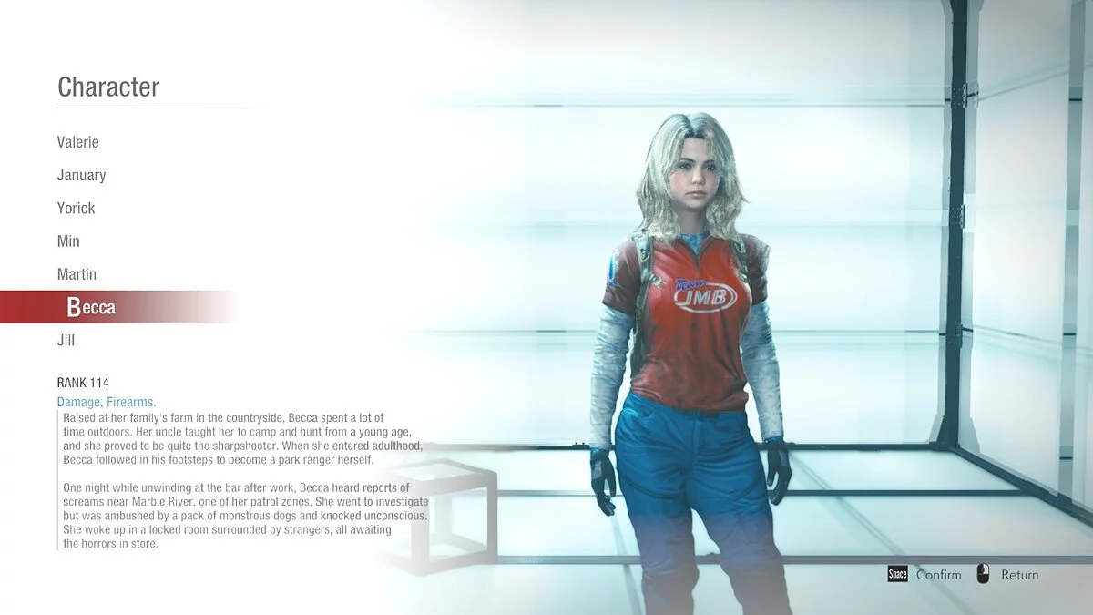 Resident Evil: Resistance — Бекка в одежде из игры World War Z