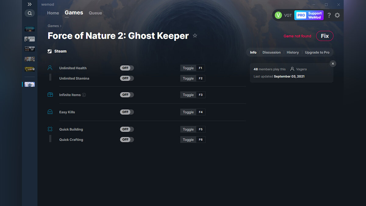 Force of Nature 2: Ghost Keeper — Трейнер (+6) от 03.09.2021 [WeMod]
