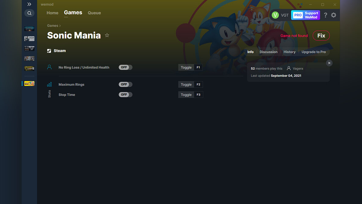 Sonic Mania — Трейнер (+3) от 04.09.2021 [WeMod]