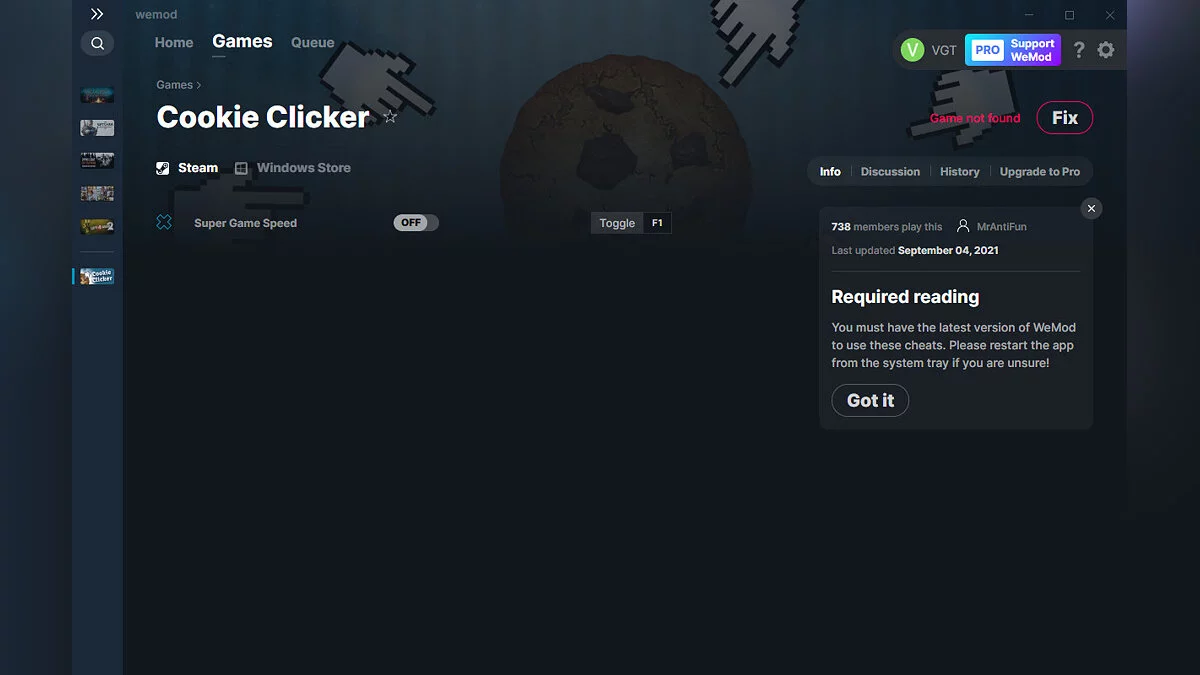 Трейнер (+1) от 04.09.2021 [WeMod]