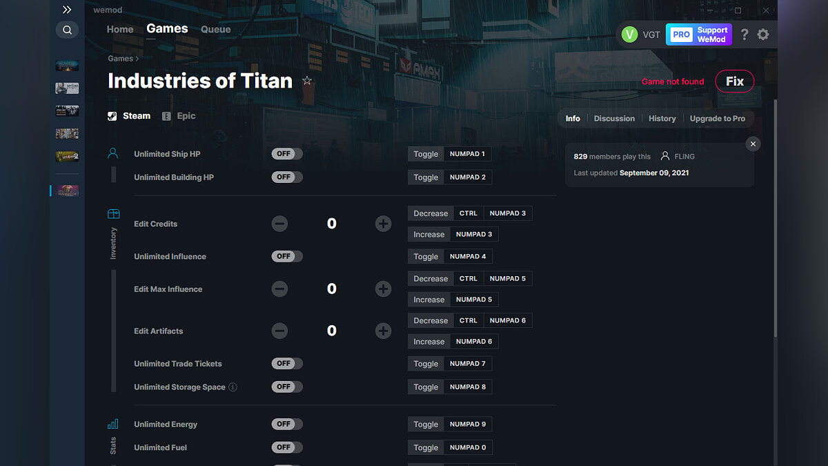 Industries of Titan — Трейнер (+17) от 09.09.2021 [WeMod]