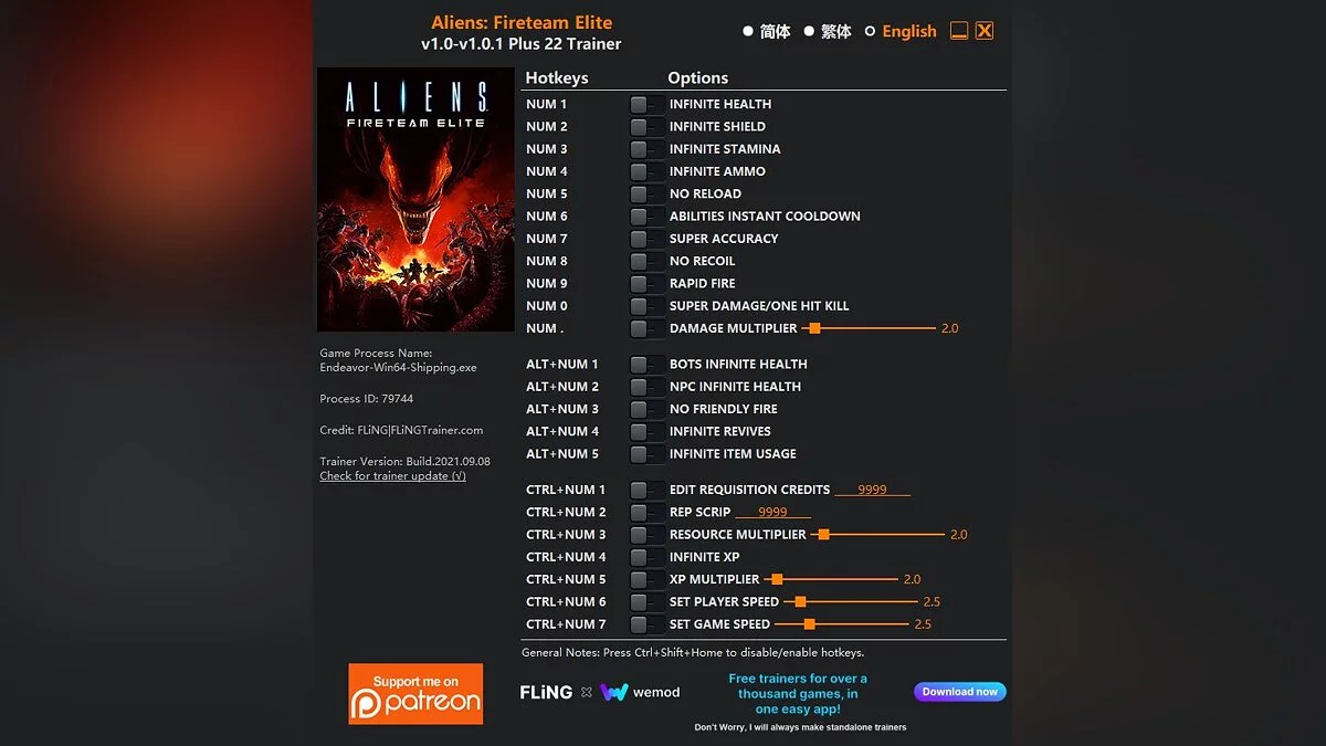 Aliens: Fireteam Elite — Трейнер (+22) [1.0 - 1.01]