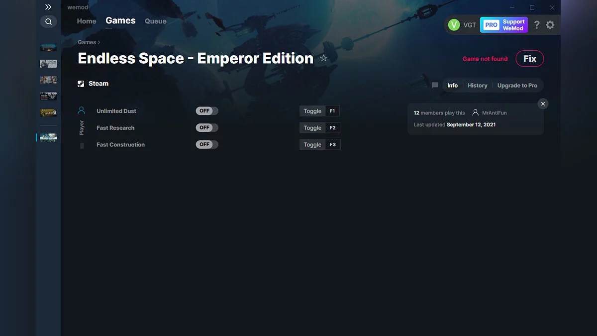 Endless Space (Emperor Edition) — Трейнер (+3) от 12.09.2021 [WeMod]
