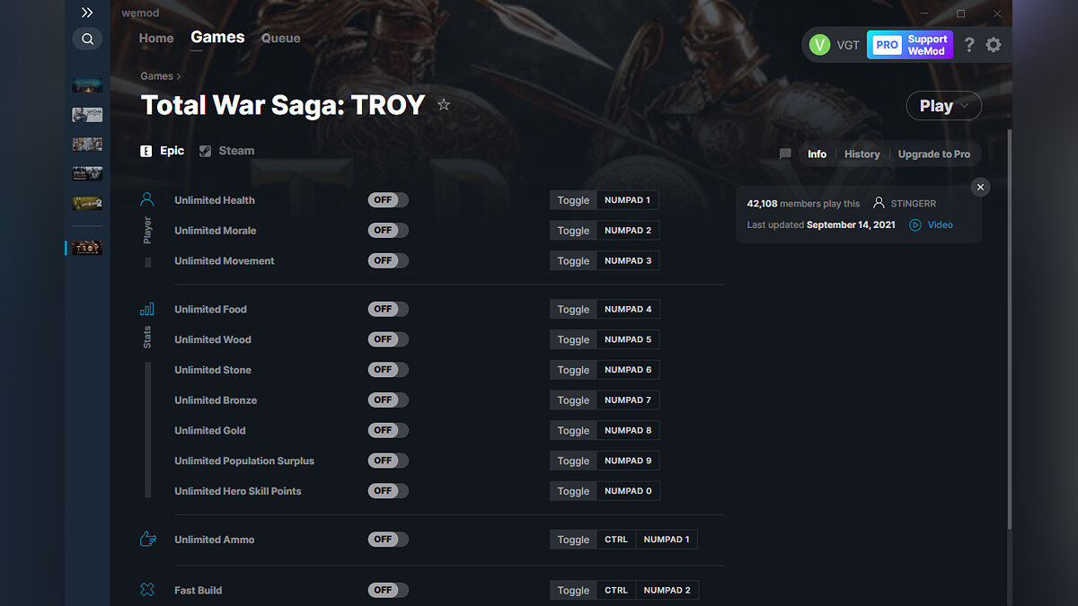 Total War Saga: Troy — Трейнер (+13) от 14.09.2021 [WeMod]
