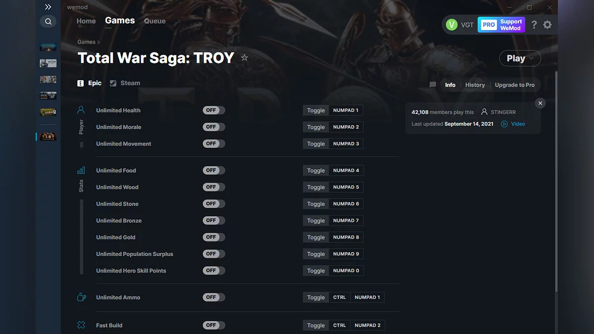 Total War Saga: Troy — Трейнер (+13) от 14.09.2021 [WeMod]