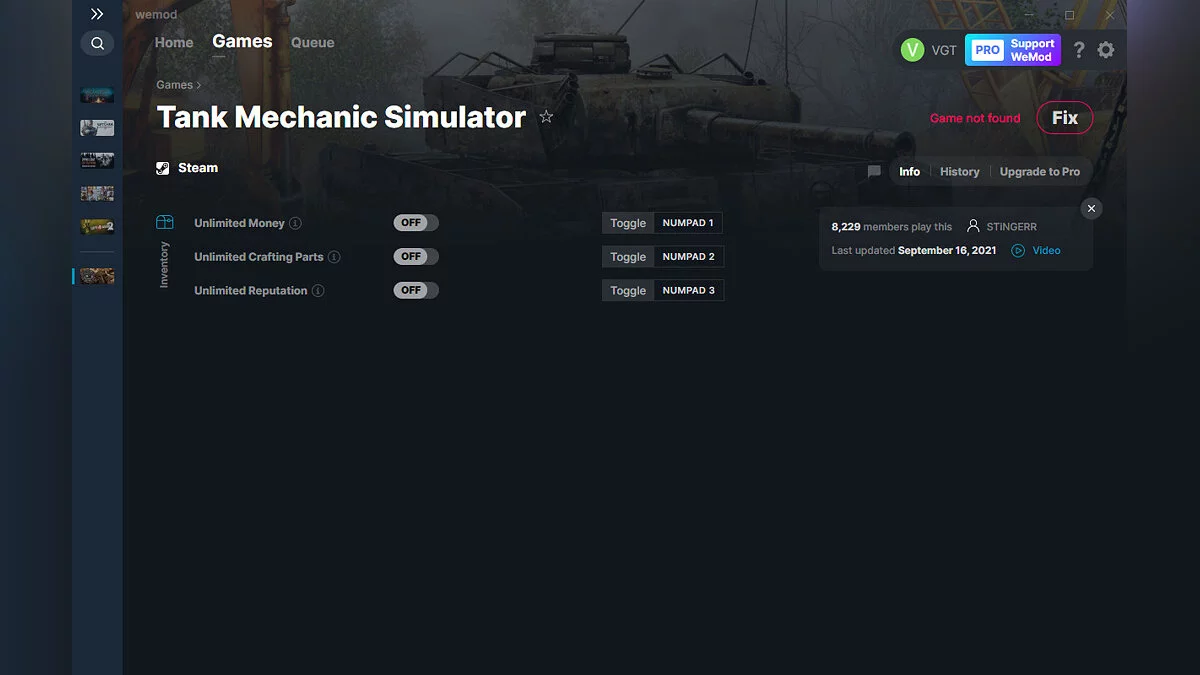 Tank Mechanic Simulator — Трейнер (+3) от 16.09.2021 [WeMod]