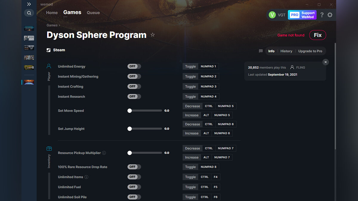Dyson Sphere Program — Трейнер (+16) от 19.09.2021 [WeMod]