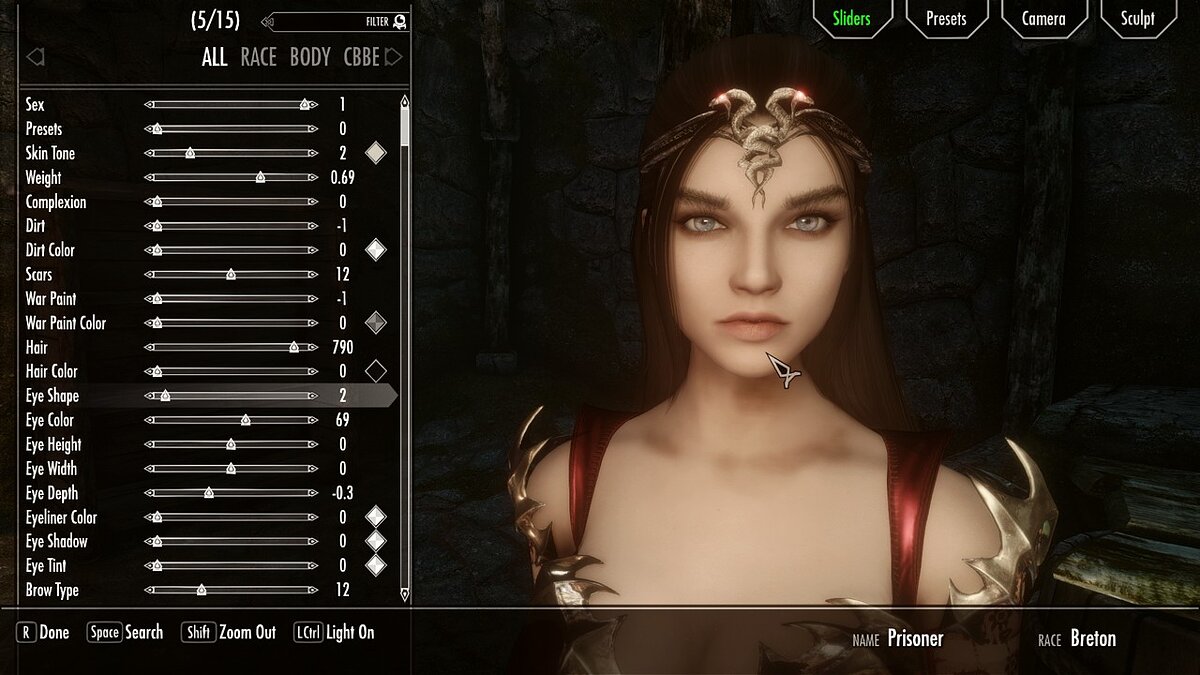 Elder Scrolls 5: Skyrim Special Edition — Evanescence - пресет для Racemenu