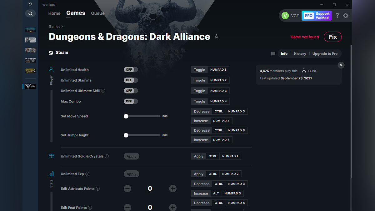 Dungeons &amp; Dragons: Dark Alliance — Трейнер (+11) от 23.09.2021 [WeMod]