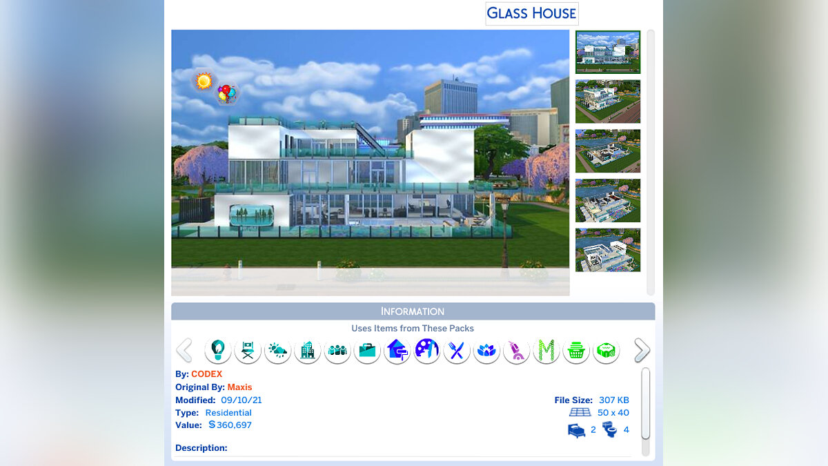 The Sims 4 — Стеклянный дом