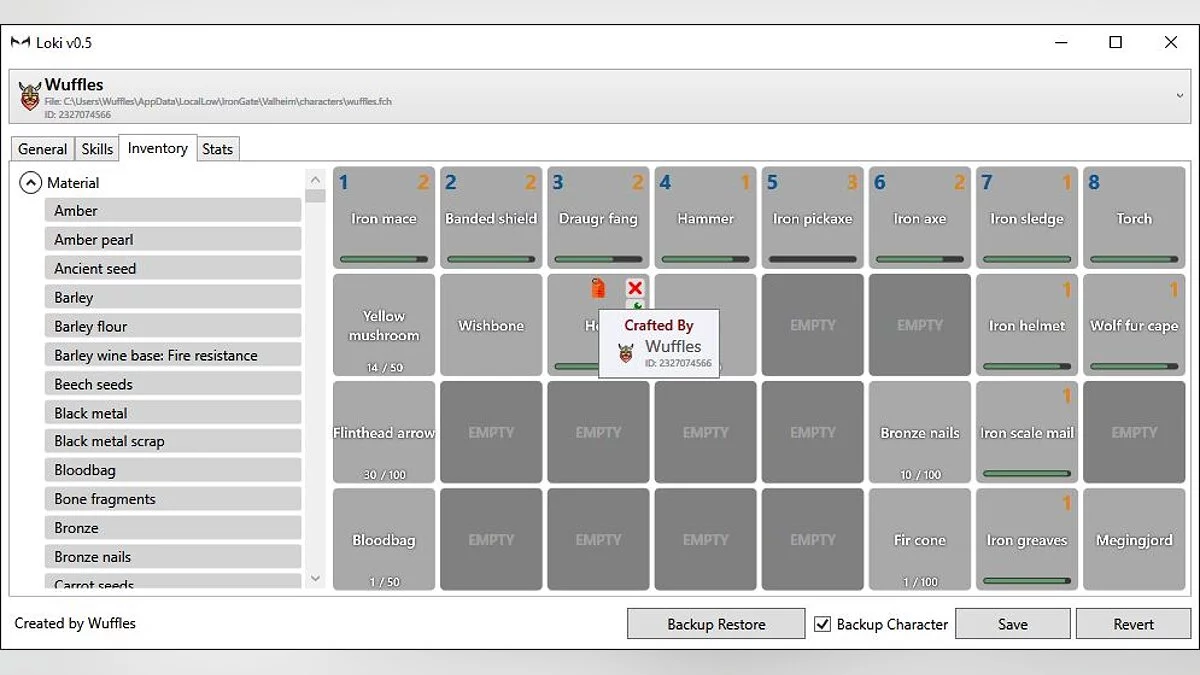 Valheim — Редактор персонажей [0.8]
