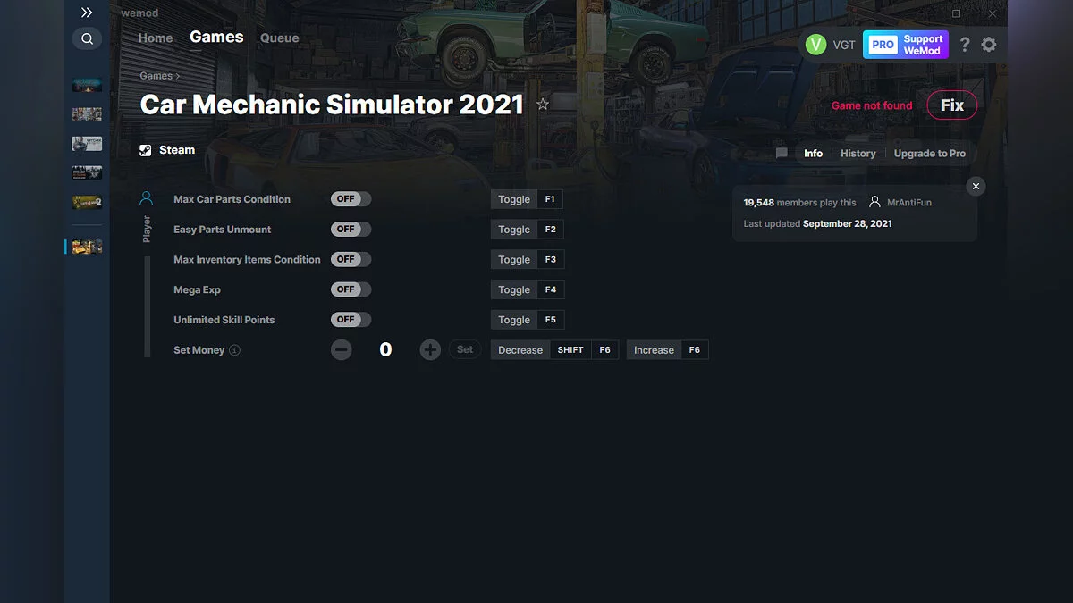 Car Mechanic Simulator 2021 — Трейнер (+6) от 28.09.2021 [WeMod]