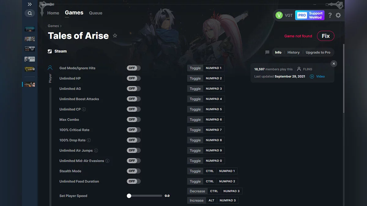 Tales of Arise — Трейнер (+29) от 29.09.2021 [WeMod]