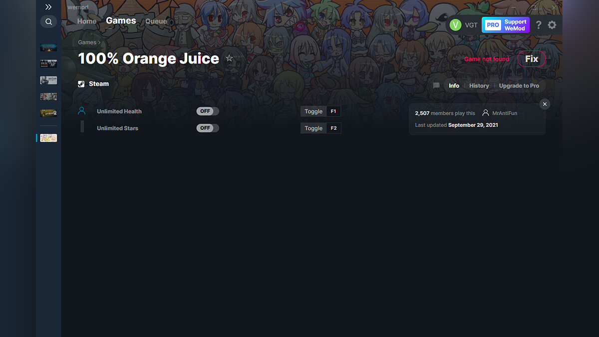100% Orange Juice — Трейнер (+2) от 29.09.2021 [WeMod]