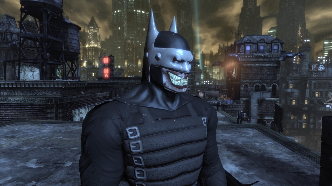 Nexus batman. Batman Arkham City моды. Смеющегося Бэтмена ФОРТНАЙТ. Костюм Бэтмена из Аркхем Сити. Скин Бэтмена который смеется.