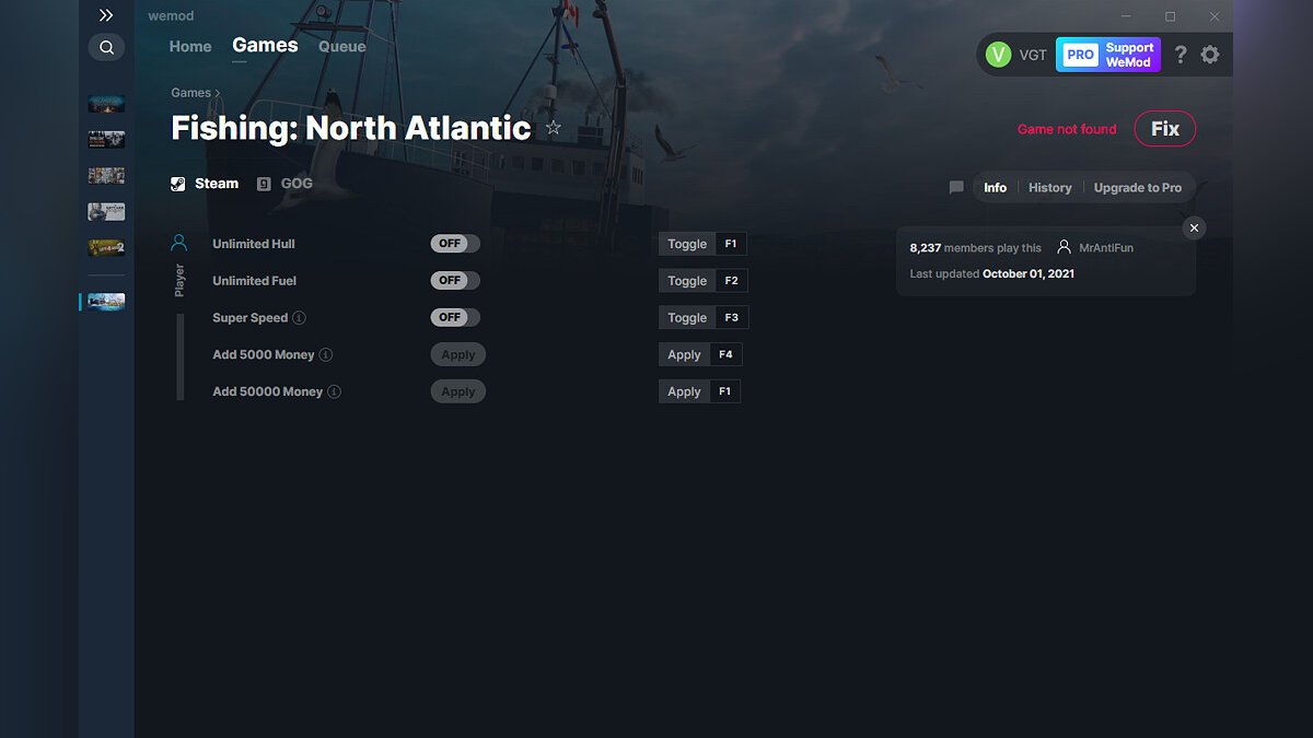 Fishing: North Atlantic — Трейнер (+5) от 01.10.2021 [WeMod]