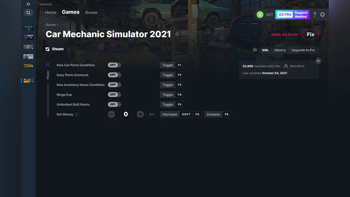 Car Mechanic Simulator 2021 — Трейнер (+6) от 04.10.2021 [WeMod]