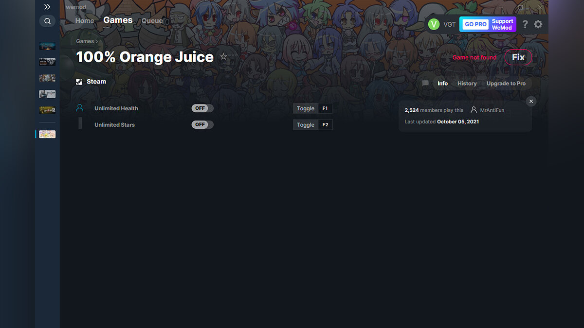 100% Orange Juice — Трейнер (+2) от 05.10.2021 [WeMod]