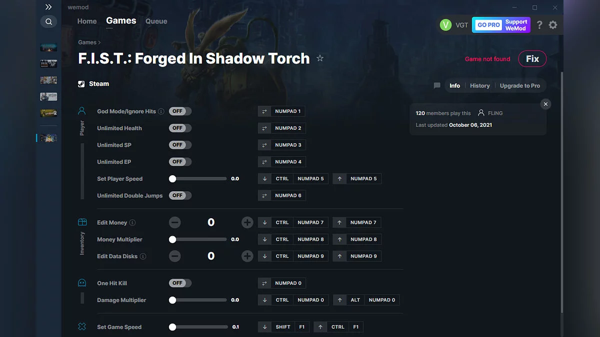 F.I.S.T.: Forged in Shadow Torch — Трейнер (+12) от 06.10.2021 [WeMod]