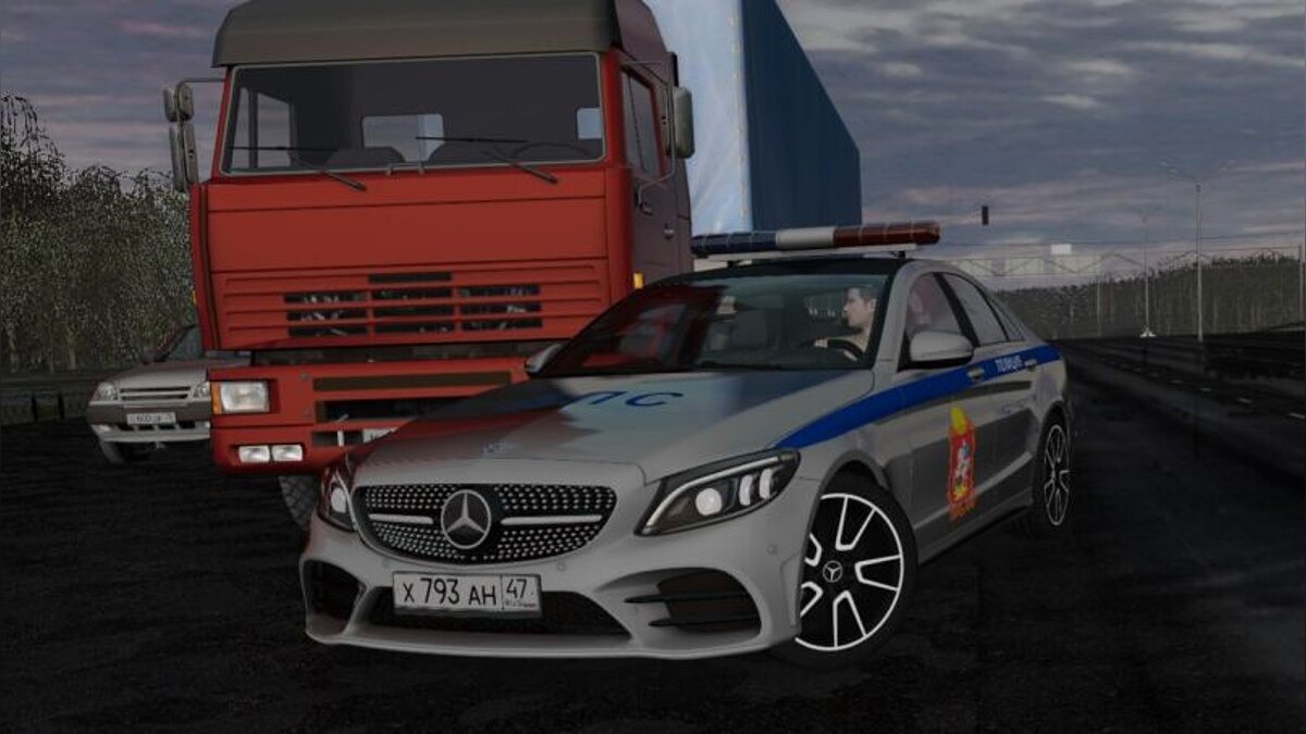 City Car Driving — Mercedes-Benz C300 (W205) Police