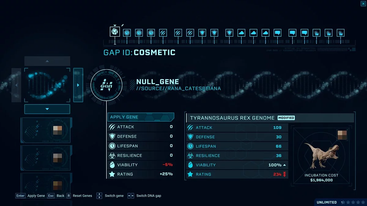 Jurassic World Evolution — Улучшенные геномы динозавров