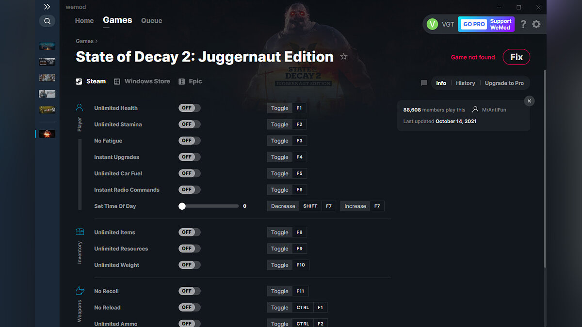 State of Decay 2: Juggernaut Edition — Трейнер (+16) от 14.10.2021 [WeMod]