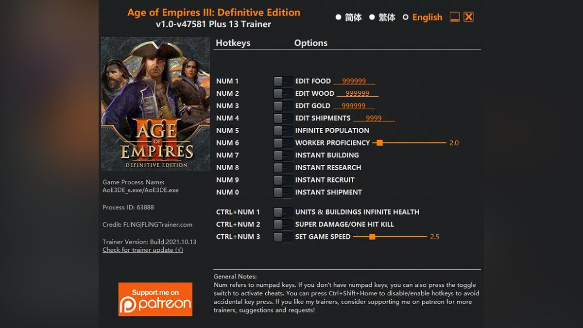 Age Of Empires 3: Definitive Edition — Трейнер (+13) [1.0 - 47581]