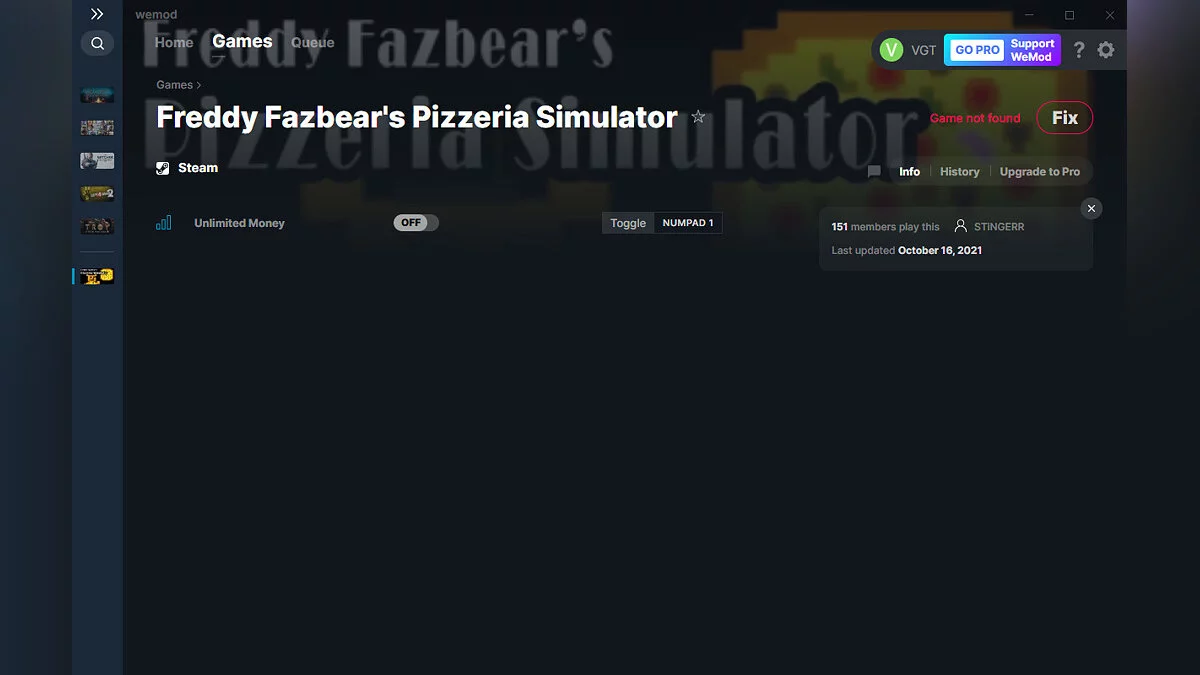 Freddy Fazbear&#039;s Pizzeria Simulator — Трейнер (+1) от 16.10.2021 [WeMod]