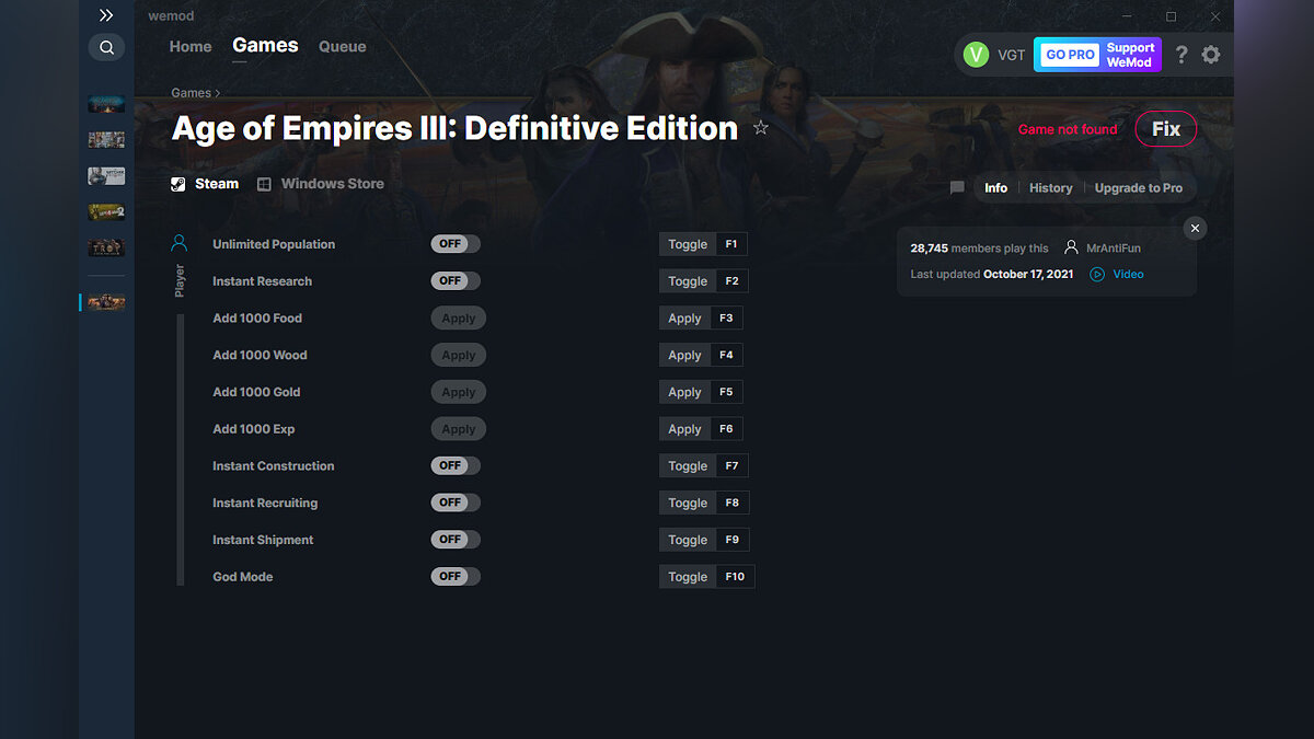 Age Of Empires 3: Definitive Edition — Трейнер (+10) от 17.10.2021 [WeMod]